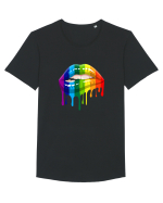 LGBT Lips Tricou mânecă scurtă guler larg Bărbat Skater