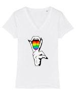 LGBT Mouth Tricou mânecă scurtă guler V Damă Evoker