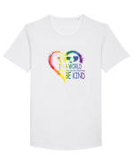 Be Kind LGBT Tricou mânecă scurtă guler larg Bărbat Skater