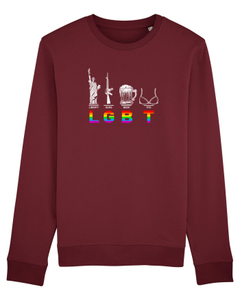 Liberty, Guns, Beer, Tits Burgundy