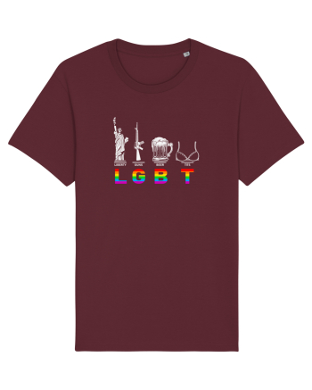 Liberty, Guns, Beer, Tits Burgundy