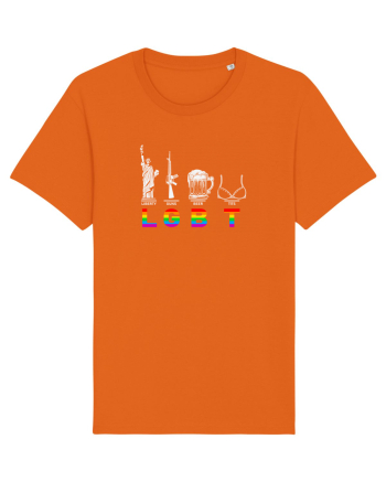 Liberty, Guns, Beer, Tits Bright Orange