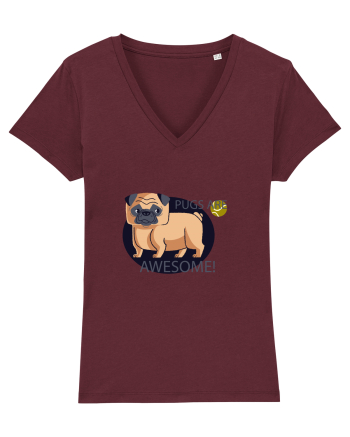 Pugs Are Awesome Burgundy