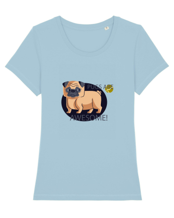 Pugs Are Awesome Sky Blue