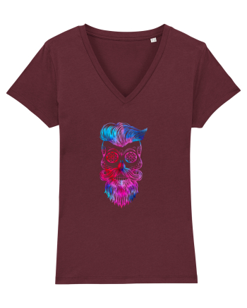 Funky Hipster Skull Burgundy
