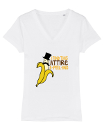 A-peeling Banana Tricou mânecă scurtă guler V Damă Evoker