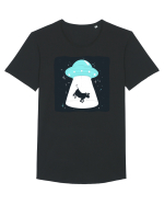 OZN Albastru Tricou mânecă scurtă guler larg Bărbat Skater