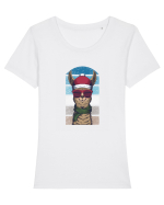 Christmas Llama  Tricou mânecă scurtă guler larg fitted Damă Expresser