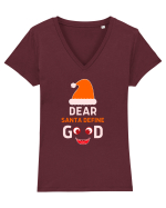 Dear Santa Define Good Tricou mânecă scurtă guler V Damă Evoker