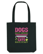 Dogs Have Owners, Cats Have Staff Sacoșă textilă