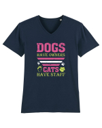 Dogs Have Owners, Cats Have Staff Tricou mânecă scurtă guler V Bărbat Presenter