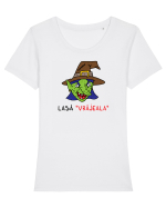 Lasă vrăjeala Tricou mânecă scurtă guler larg fitted Damă Expresser