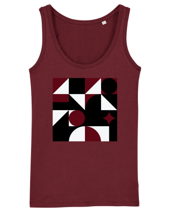 Arta Abstracta Modernista Burgundy