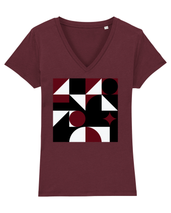 Arta Abstracta Modernista Burgundy