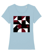 Arta Abstracta Modernista Tricou mânecă scurtă guler larg fitted Damă Expresser