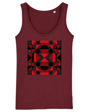 Arta Abstracta Modernista Burgundy