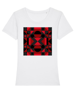 Arta Abstracta Modernista Tricou mânecă scurtă guler larg fitted Damă Expresser
