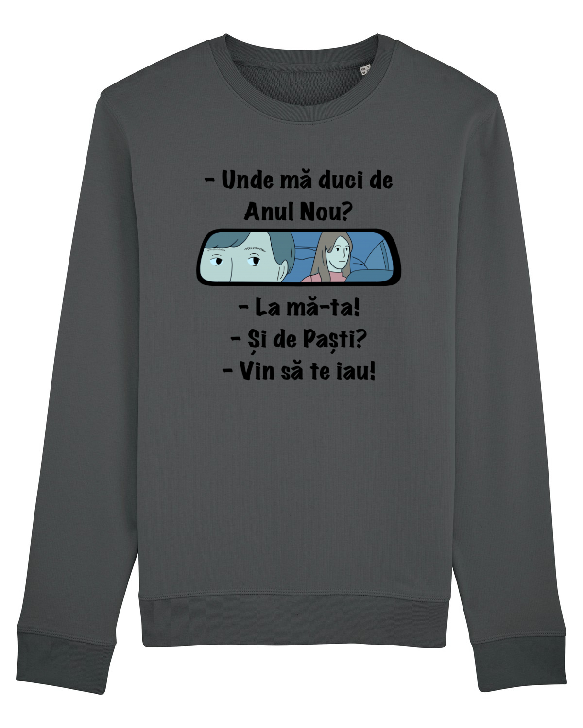 Bluză mânecă lungă Unisex Rise Anthracite
