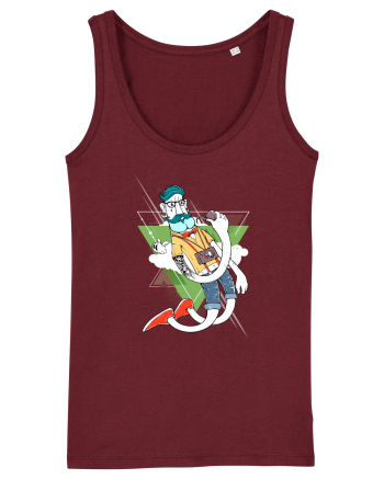 Hipster Cartoon Burgundy
