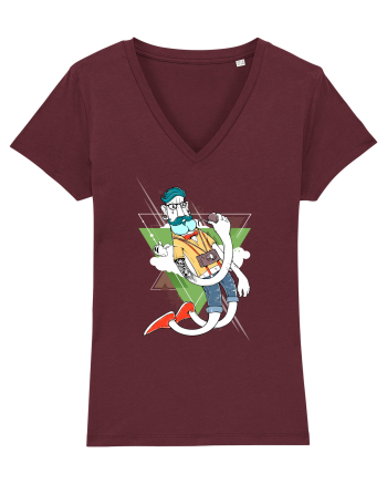 Hipster Cartoon Burgundy