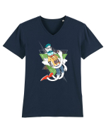 Hipster Cartoon Tricou mânecă scurtă guler V Bărbat Presenter