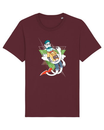 Hipster Cartoon Burgundy