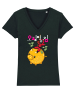 Money Pig Squid Game Tricou mânecă scurtă guler V Damă Evoker