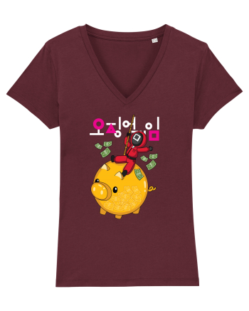 Money Pig Squid Game Burgundy