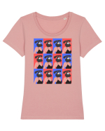 Femeie Abstract  Tricou mânecă scurtă guler larg fitted Damă Expresser
