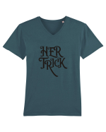 Her Trick Halloween Tricou mânecă scurtă guler V Bărbat Presenter