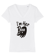 Her Boo Halloween Tricou mânecă scurtă guler V Damă Evoker