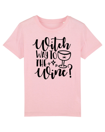 Witch way to the wine Halloween Cotton Pink