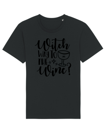 Witch way to the wine Halloween Black