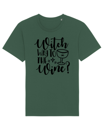 Witch way to the wine Halloween Bottle Green