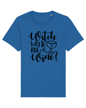 Witch way to the wine Halloween Royal Blue