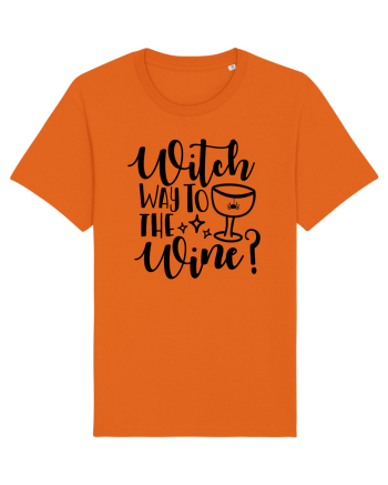Witch way to the wine Halloween Bright Orange