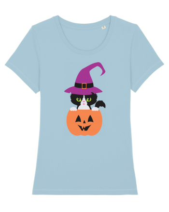 Pisica Neagra Halloween 1 Sky Blue