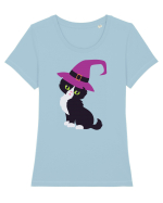 Pisica Neagra Halloween 2 Tricou mânecă scurtă guler larg fitted Damă Expresser