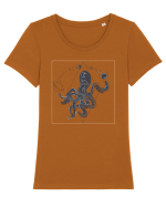 Caracatita cu Planete Tricou mânecă scurtă guler larg fitted Damă Expresser
