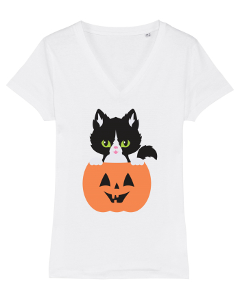 Pisica Neagra Halloween 8 White