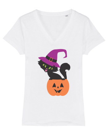 Pisica Neagra Halloween 12 White