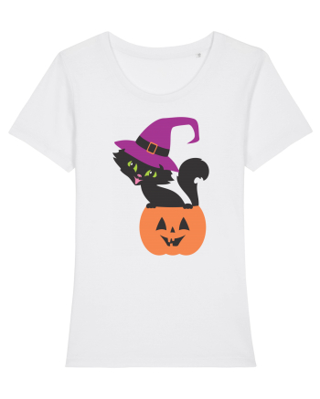 Pisica Neagra Halloween 12 White