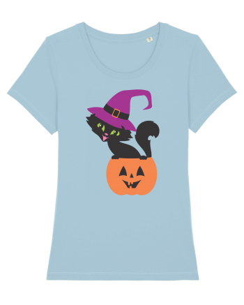 Pisica Neagra Halloween 12 Sky Blue