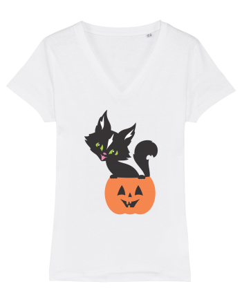 Pisica Neagra Halloween 13 White