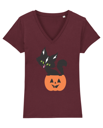 Pisica Neagra Halloween 13 Burgundy