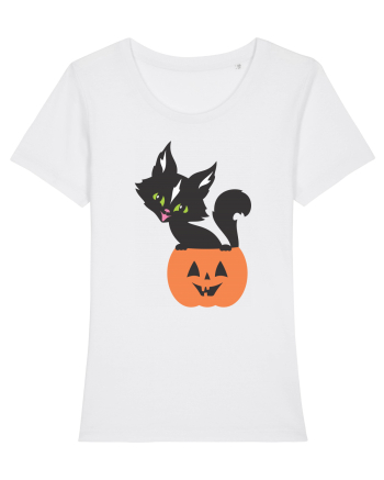 Pisica Neagra Halloween 13 White