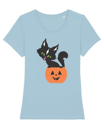 Pisica Neagra Halloween 13 Sky Blue