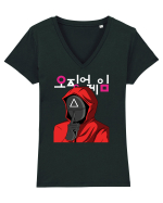 Guardian Triangle Shhhh Tricou mânecă scurtă guler V Damă Evoker