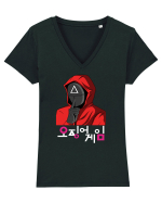 Guardian Triangle Shhhh Tricou mânecă scurtă guler V Damă Evoker
