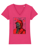 Guardian Squid Game Shhh Tricou mânecă scurtă guler V Damă Evoker